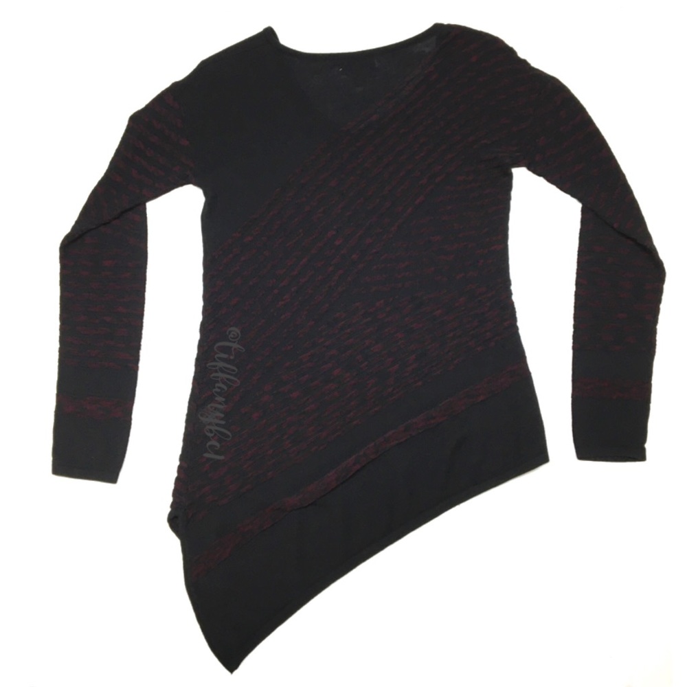 Dana Buchman Asymmetrical Tunic Burgundy - Picture 11 of 14